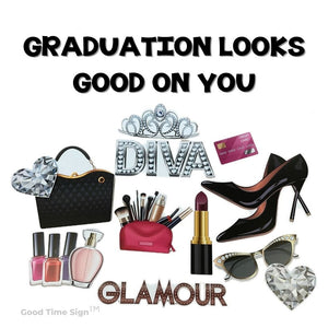 Evansville Yard Card Sign Rental Graduation - Diva Theme