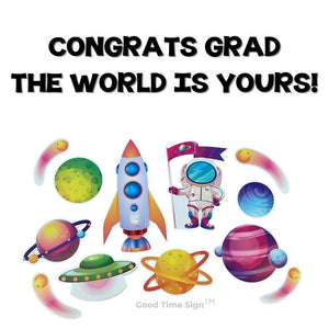 Evansville Yard Card Sign Rental Graduation - Space Theme