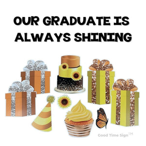 Evansville Yard Card Sign Rental Graduation - Ray Of Sunshine Theme