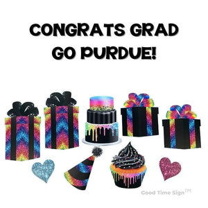 Evansville Yard Card Sign Rental Graduation - Rainbow Theme
