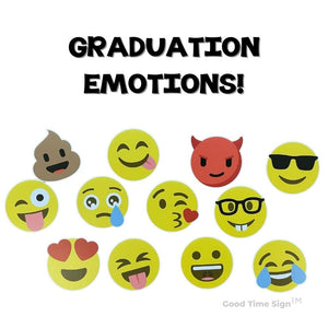 Evansville Yard Card Sign Rental Graduation - Emoji Theme