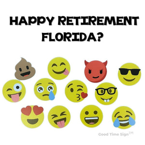 Evansville Yard Card Sign Rental Retirement - Emoji Theme