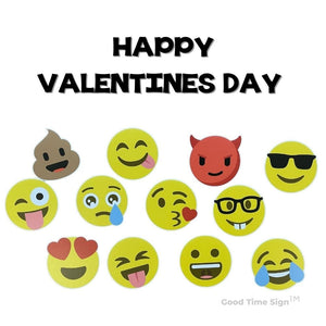 Evansville Yard Card Sign Rental Valentines Day - Emoji Theme