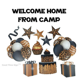 Evansville Yard Card Sign Rental Welcome Home - Leopard Print Theme