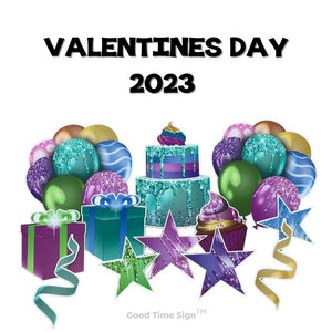 Evansville Yard Card Sign Rental Valentines Day - Glitter Neon Theme