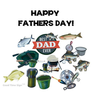 Evansville Yard Card Sign Rental Fathers Day - Fishing Theme