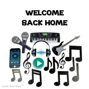 Evansville Yard Card Sign Rental Welcome Home - Music Theme