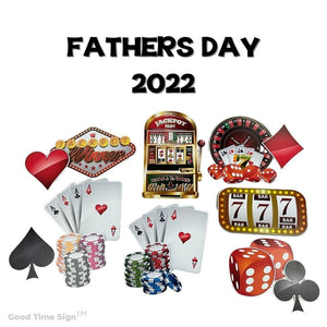 Evansville Yard Card Sign Rental Fathers Day - Casino Theme