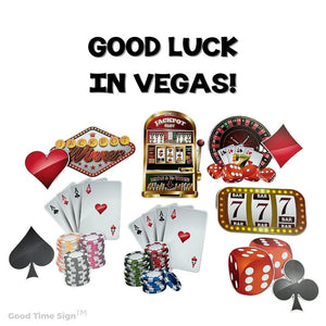 Evansville Yard Card Sign Rental Good Luck - Casino Theme