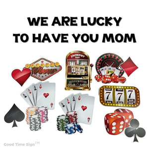 Evansville Yard Card Sign Rental Mothers Day - Casino Theme