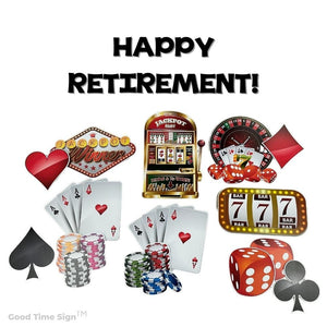 Evansville Yard Card Sign Rental Retirement - Casino Theme