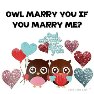 Evansville Yard Card Sign Rental Engagement - Owl Theme