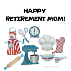 Evansville Yard Card Sign Rental Retirement - Cooking Theme