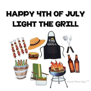 Evansville Yard Card Sign Rental July 4th - Grill Master Theme
