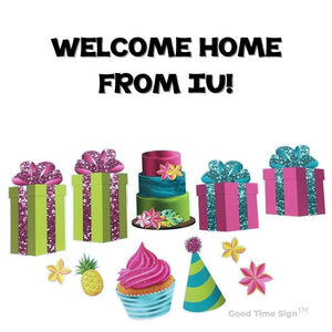 Evansville Yard Card Sign Rental Welcome Home - Luau Theme