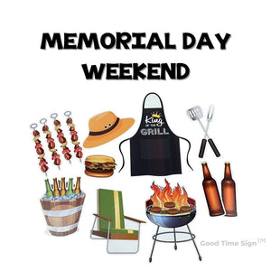 Evansville Yard Card Sign Rental Memorial Day - Grill Master Theme