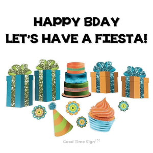 Evansville Yard Card Sign Rental Birthday - Fiesta Theme