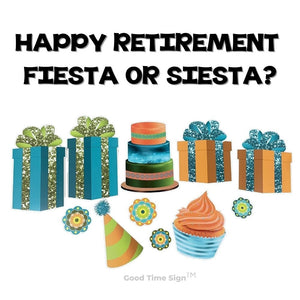 Evansville Yard Card Sign Rental Retirement - Fiesta Theme
