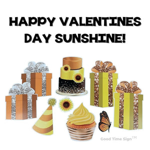 Evansville Yard Card Sign Rental Valentines Day - Ray Of Sunshine Theme