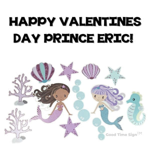 Evansville Yard Card Sign Rental Valentines Day - Mermaid Theme