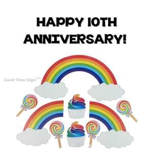 Evansville Yard Card Sign Rental Anniversary - Rainbow Joy Theme