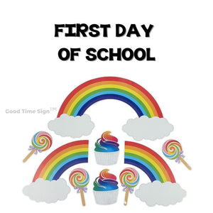 Evansville Yard Card Sign Rental Back To School - Rainbow Joy Theme