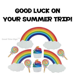 Evansville Yard Card Sign Rental Good Luck - Rainbow Joy Theme