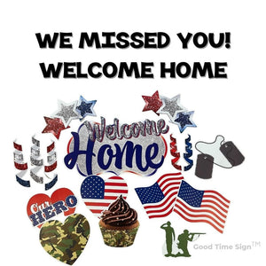 Evansville Yard Card Sign Rental Welcome Home - Military Theme