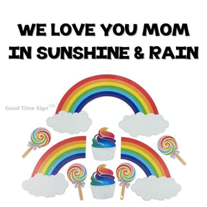 Evansville Yard Card Sign Rental Mothers Day - Rainbow Joy Theme