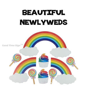 Evansville Yard Card Sign Rental Wedding - Rainbow Joy Theme