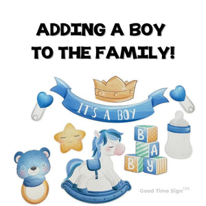 Evansville Yard Card Sign Rental Baby Announcement - It's A Boy Theme