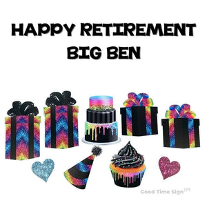 Evansville Yard Card Sign Rental Retirement - Rainbow Theme