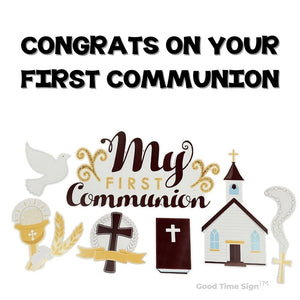 Evansville Yard Card Sign Rental First Communion - Communion Theme